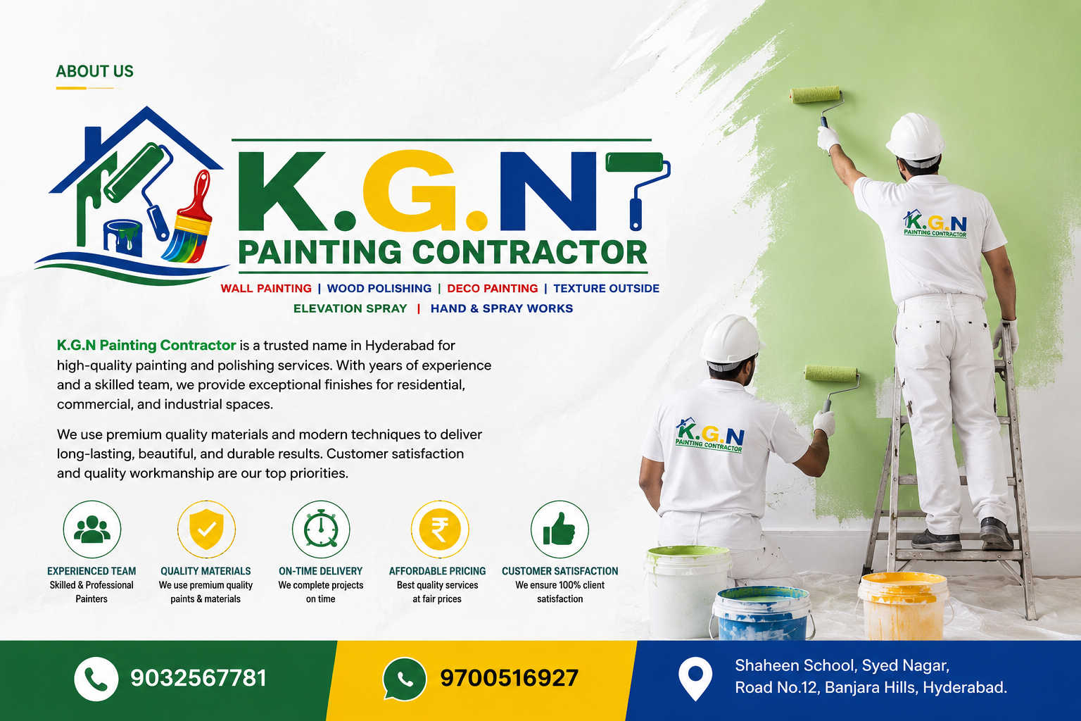 K.G.N Painting Contractor team — professional painters in Hyderabad